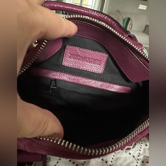 🎸Zadig & Voltaire🎸 Sunny XS Suede Patent Satchel Bag✨🛢️Color: Prune🛢️ - Picture 14 of 16